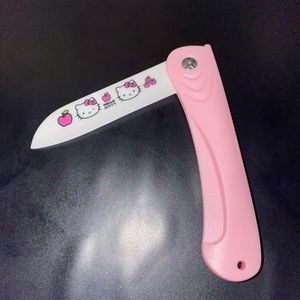 Hello Kitty Sanrio Pink flip folding knife cute blade ceramics portable
